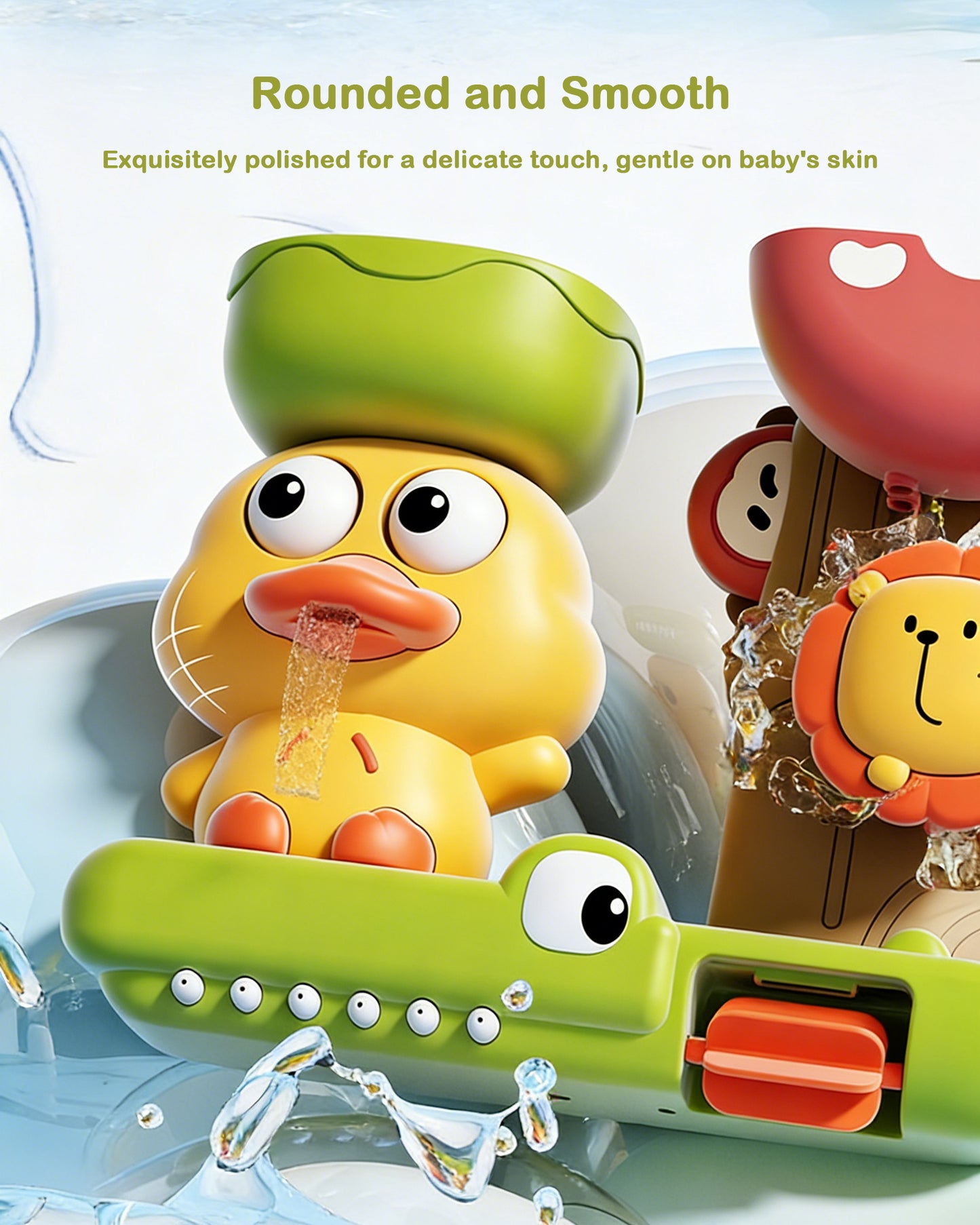 Jouets de bain Jessruly® Canard – Ensemble de jeux d'eau amusants pour le bain, jouets de baignoire en plastique ABS sans moisissure avec bords lisses et sûrs