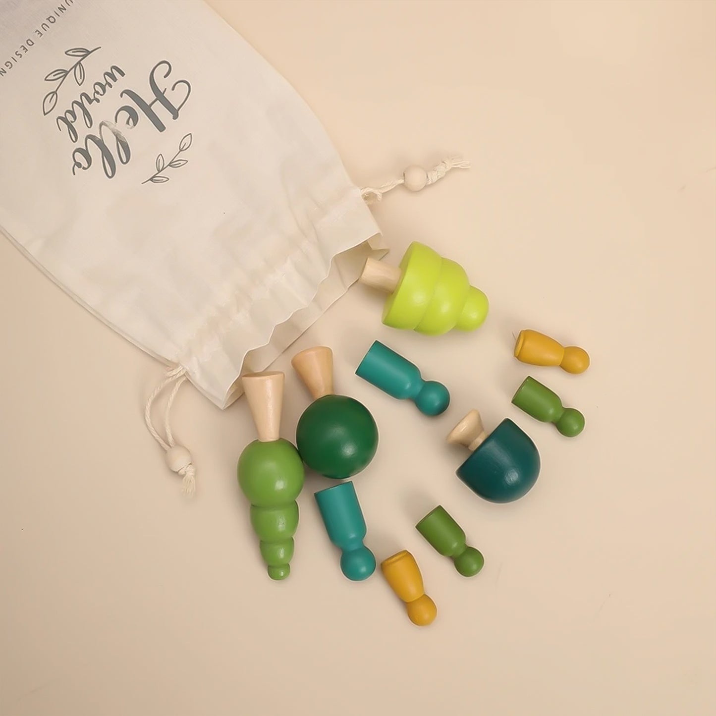 Jessruly® Jouet d'équilibre en bois Waldorf – Jeu d'empilage et de tri d'arbres, jouet d'apprentissage Montessori, arbres empilables sensoriels pour le jeu créatif