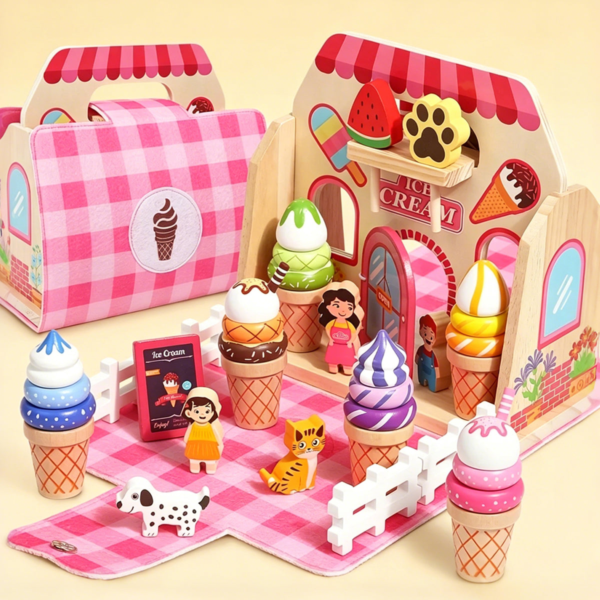 Jessruly® Wooden Shop Pretend Play Set