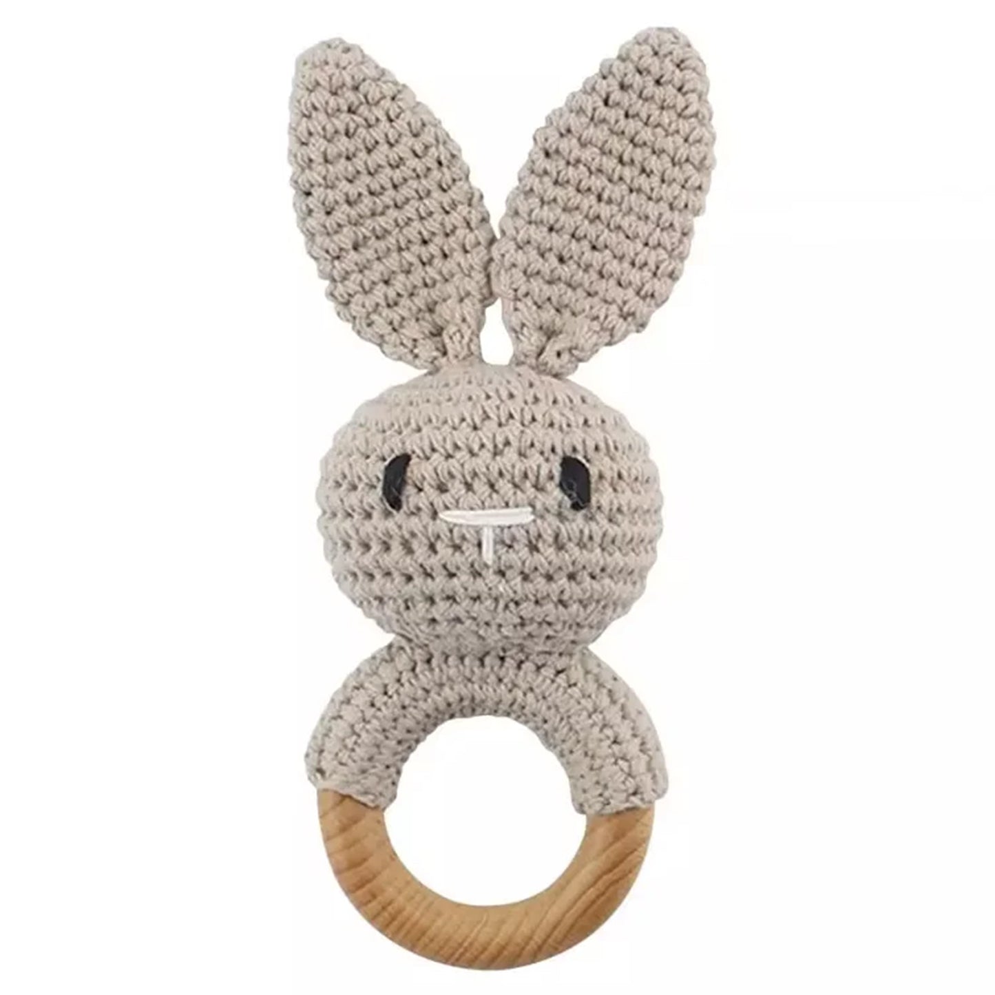 Jessruly® Handcrafted Animal Rattle – Soft Crocheted Toys with Wooden Teether, BPA-Free Animal Rattles in Cotton & Safe Natural Materials
