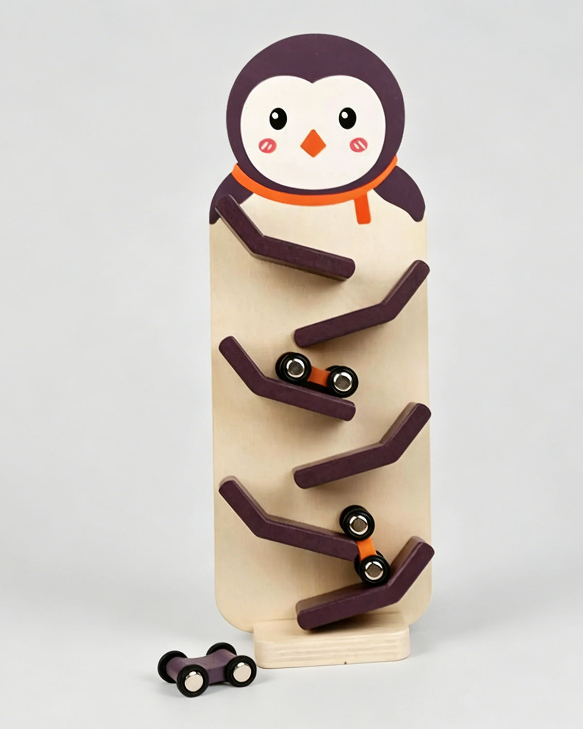 Jessruly® Wooden Race Track – Zig-Zag Car Ramp Toy with Montessori