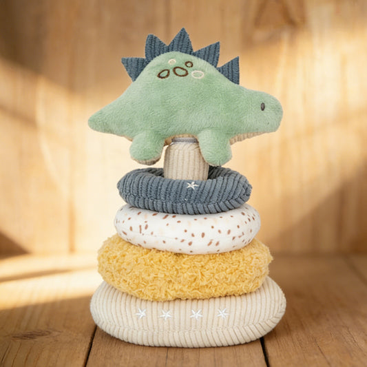Jessruly® Plush Dinosaur Stacking Toy – Soft Teething & Sensory Play Set, Colorful Stacking Toys for Early Development, Perfect Gift for Imaginative Play