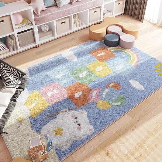 Jessruly® Hopscotch Flannel Area Rug – Soft Educational Floor Mat