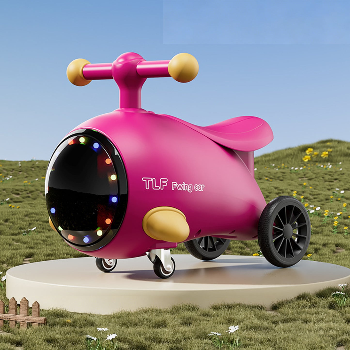 Jessruly® Voiture culbuto avion – Véhicule porteur interactif avec lumières et musique, voiture tamponneuse électrique au design amusant