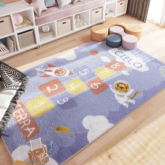 Jessruly® Hopscotch Flannel Area Rug – Soft Educational Floor Mat