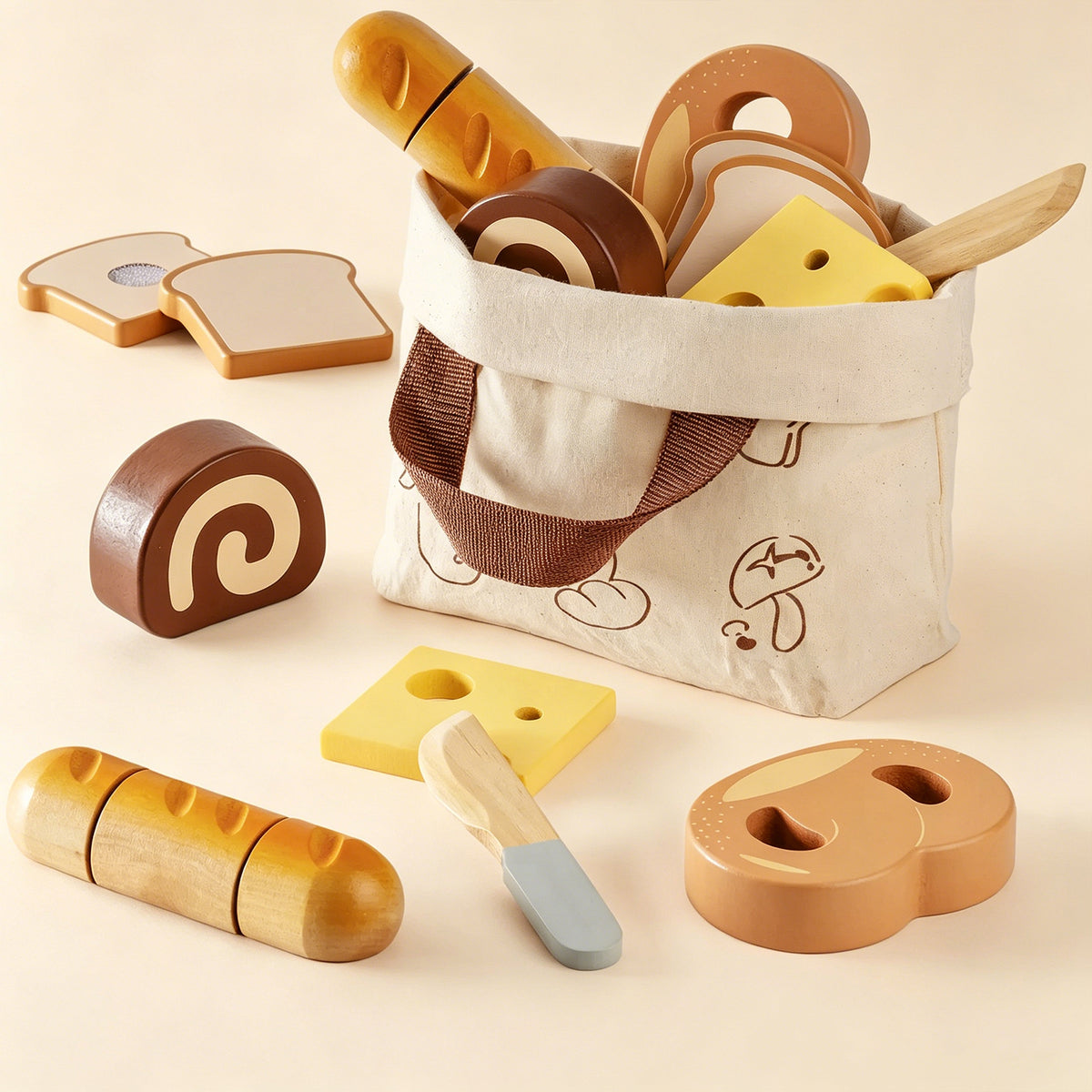 Jessruly® Wooden Play Food Set – Premium Fruit & Vegetable Toys for Play Kitchen
