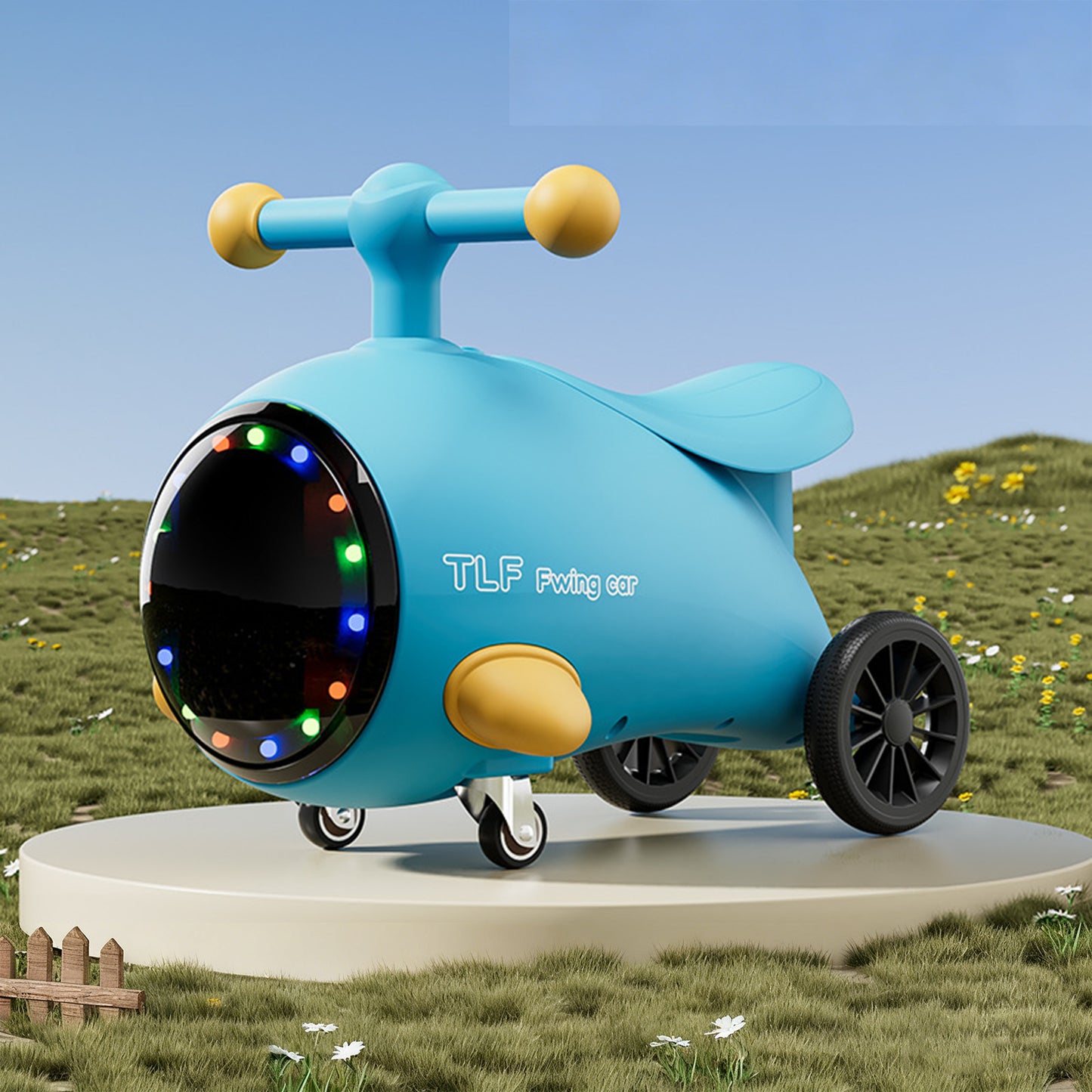 Jessruly® Voiture culbuto avion – Véhicule porteur interactif avec lumières et musique, voiture tamponneuse électrique au design amusant