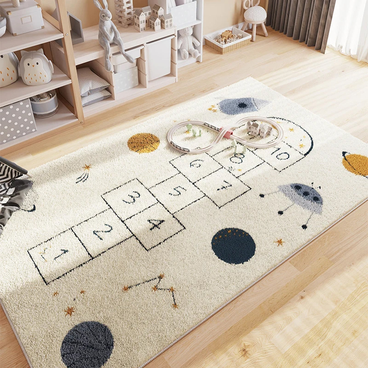 Jessruly® Hopscotch Flannel Area Rug – Soft Educational Floor Mat