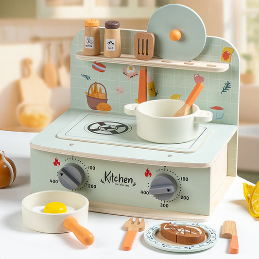 Jessruly® Wooden Play Food Set – 6pcs Realistic Kitchen Accessories, Fake Eggs with Yolk for Pretend Play