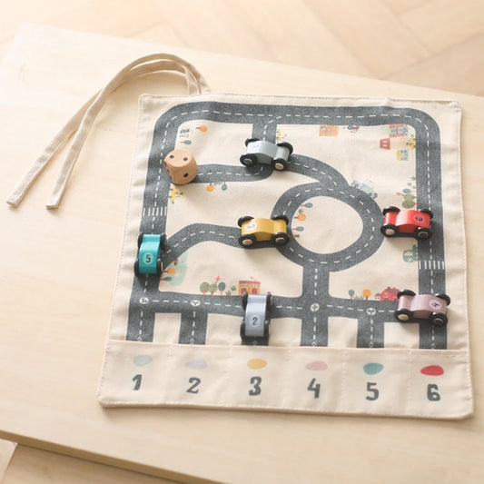 Jessruly® 5Tayo The Little Bus Play Set – Interactive Road Map Mat with Wooden Cars, Traffic Themed Pretend Play & Educational Learning Toy