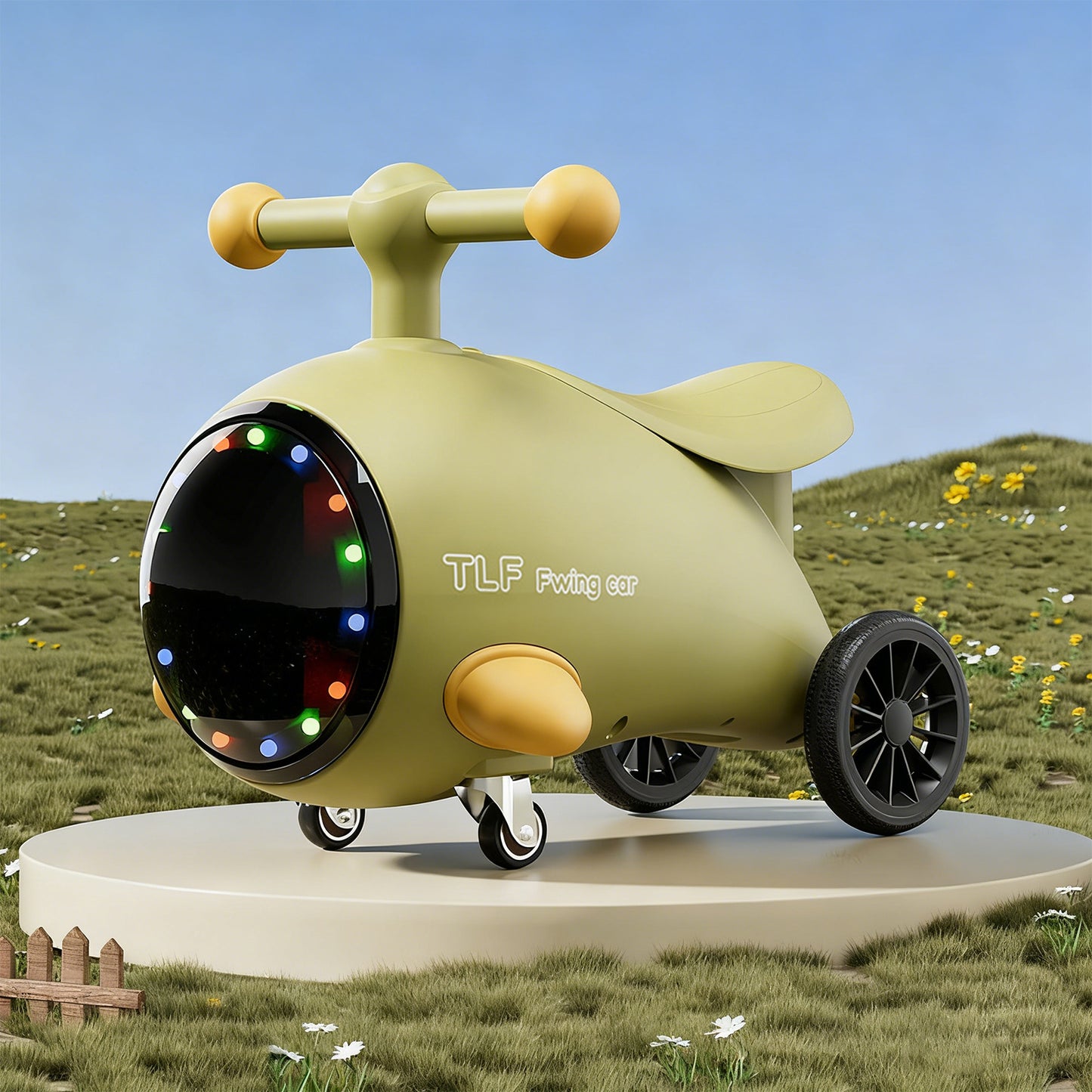 Jessruly® Voiture culbuto avion – Véhicule porteur interactif avec lumières et musique, voiture tamponneuse électrique au design amusant