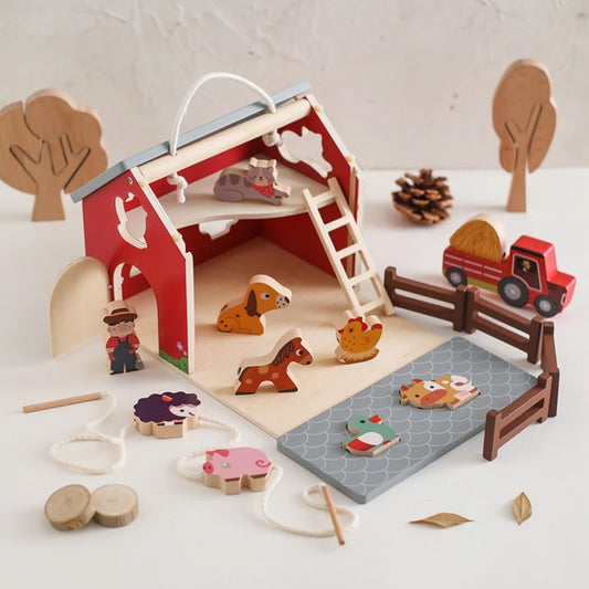 Jessruly® Montessori Wooden Farm Puzzle