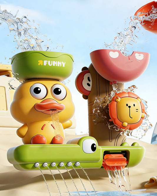 Jouets de bain Jessruly® Canard – Ensemble de jeux d'eau amusants pour le bain, jouets de baignoire en plastique ABS sans moisissure avec bords lisses et sûrs