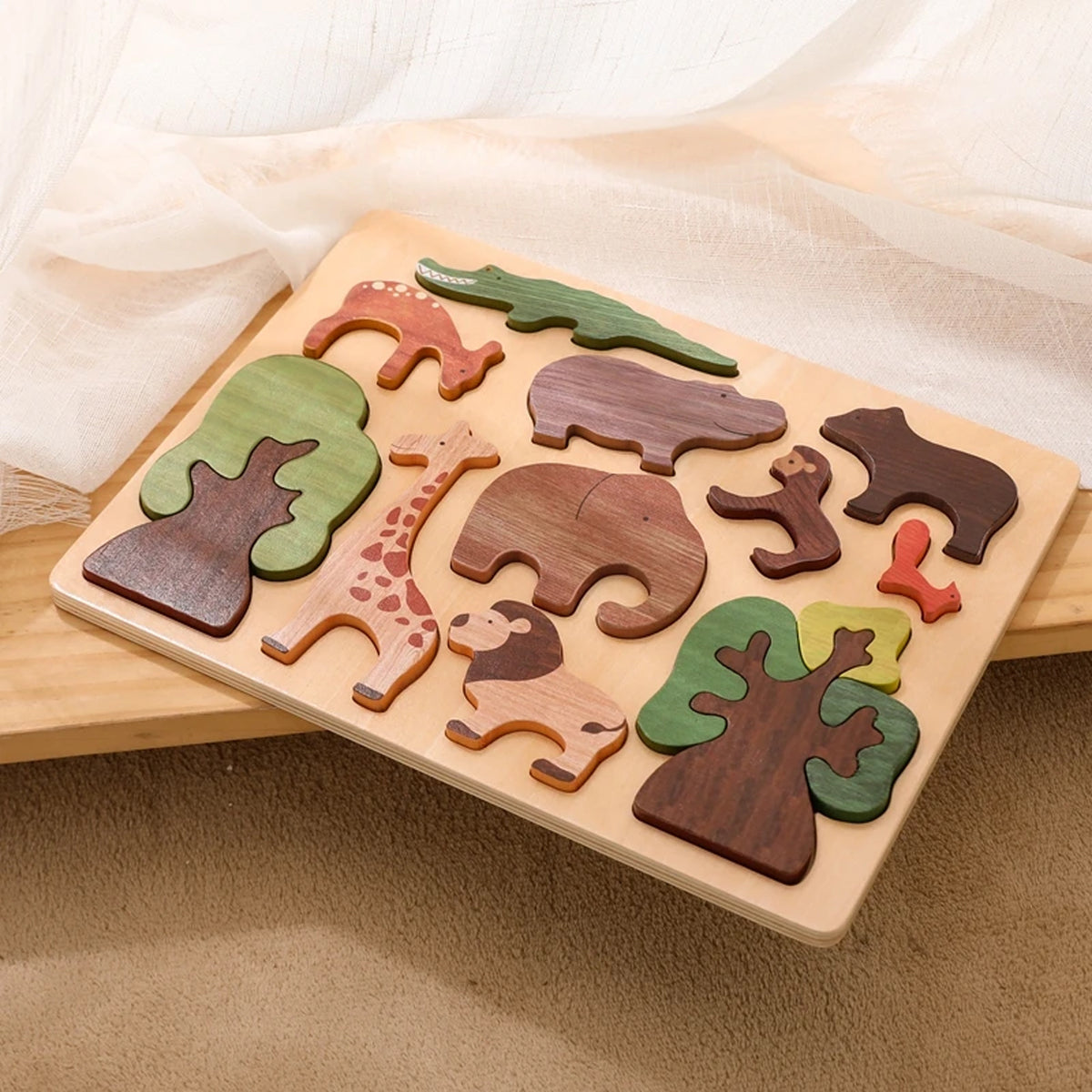 Jessruly® Forest Animals Jigsaw Puzzle Board with Pegs