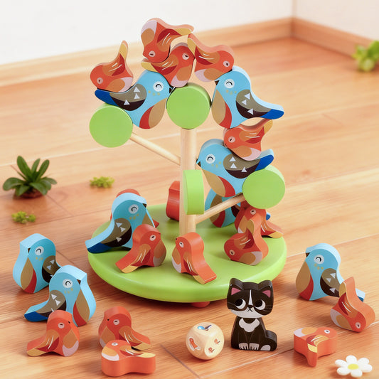 Jessruly® Waldorf Wooden Balance Toy – Tree Stacking & Sorting Game, Montessori Learning Toy, Sensory Stacking Trees for Creative Play