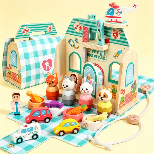 Jessruly® Wooden Shop Pretend Play Set