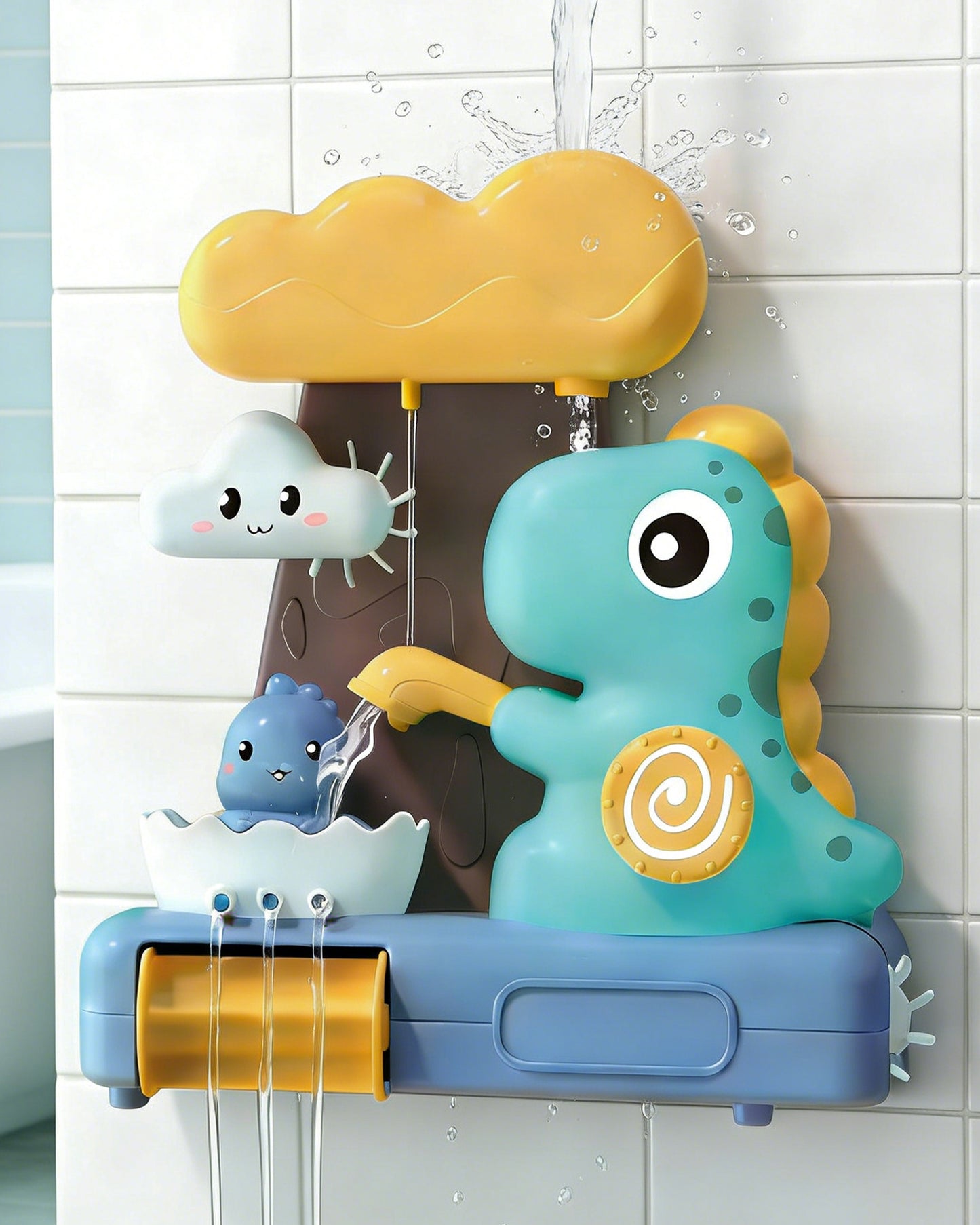 Jessruly® Jouets de bain dinosaure – Ensemble de jeux aquatiques amusants pour le bain, jouets de baignoire en plastique ABS sans moisissure avec des bords lisses et sûrs
