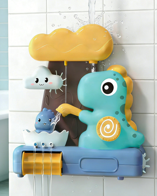 Jessruly® Jouets de bain dinosaure – Ensemble de jeux aquatiques amusants pour le bain, jouets de baignoire en plastique ABS sans moisissure avec des bords lisses et sûrs