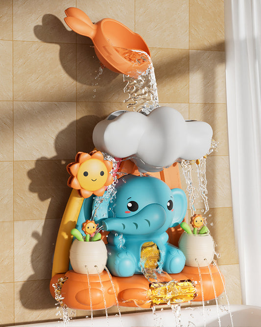 Jessruly® Jouets de bain éléphant – Ensemble de jeu d'eau amusant pour l'heure du bain, jouets de baignoire en plastique ABS sans moisissure avec des bords lisses et sûrs