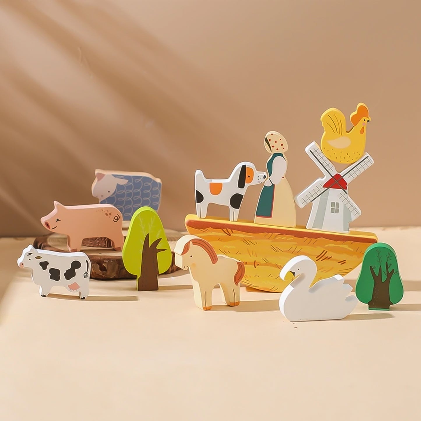 Jessruly® Wooden Farm Animals Balance Toy