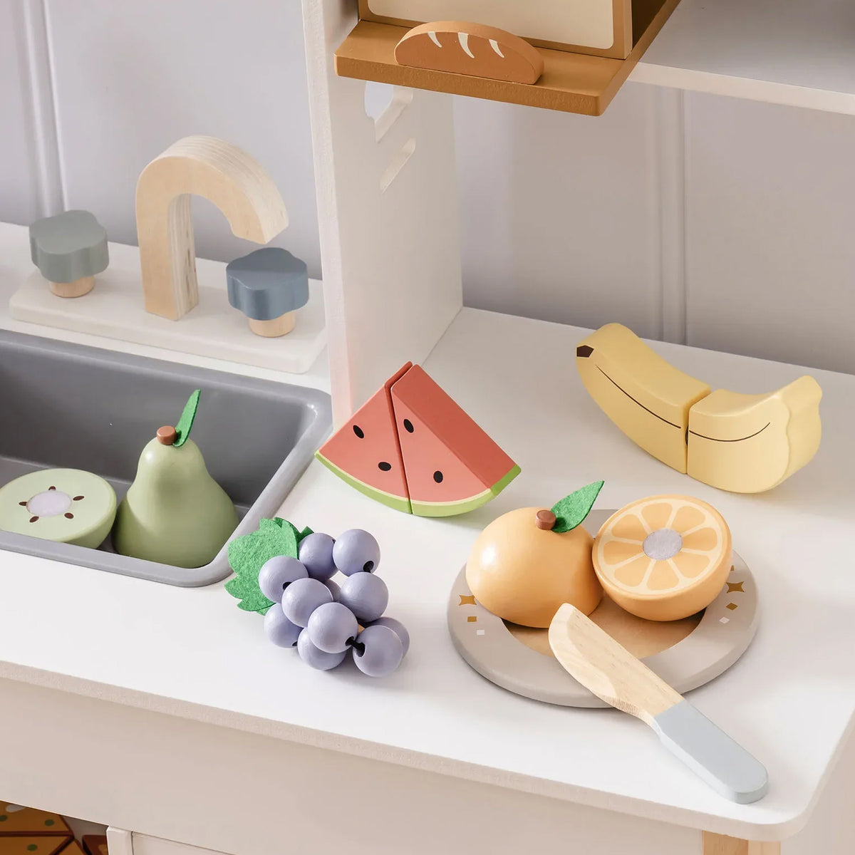 Jessruly® Wooden Play Food Set – Premium Fruit & Vegetable Toys for Play Kitchen