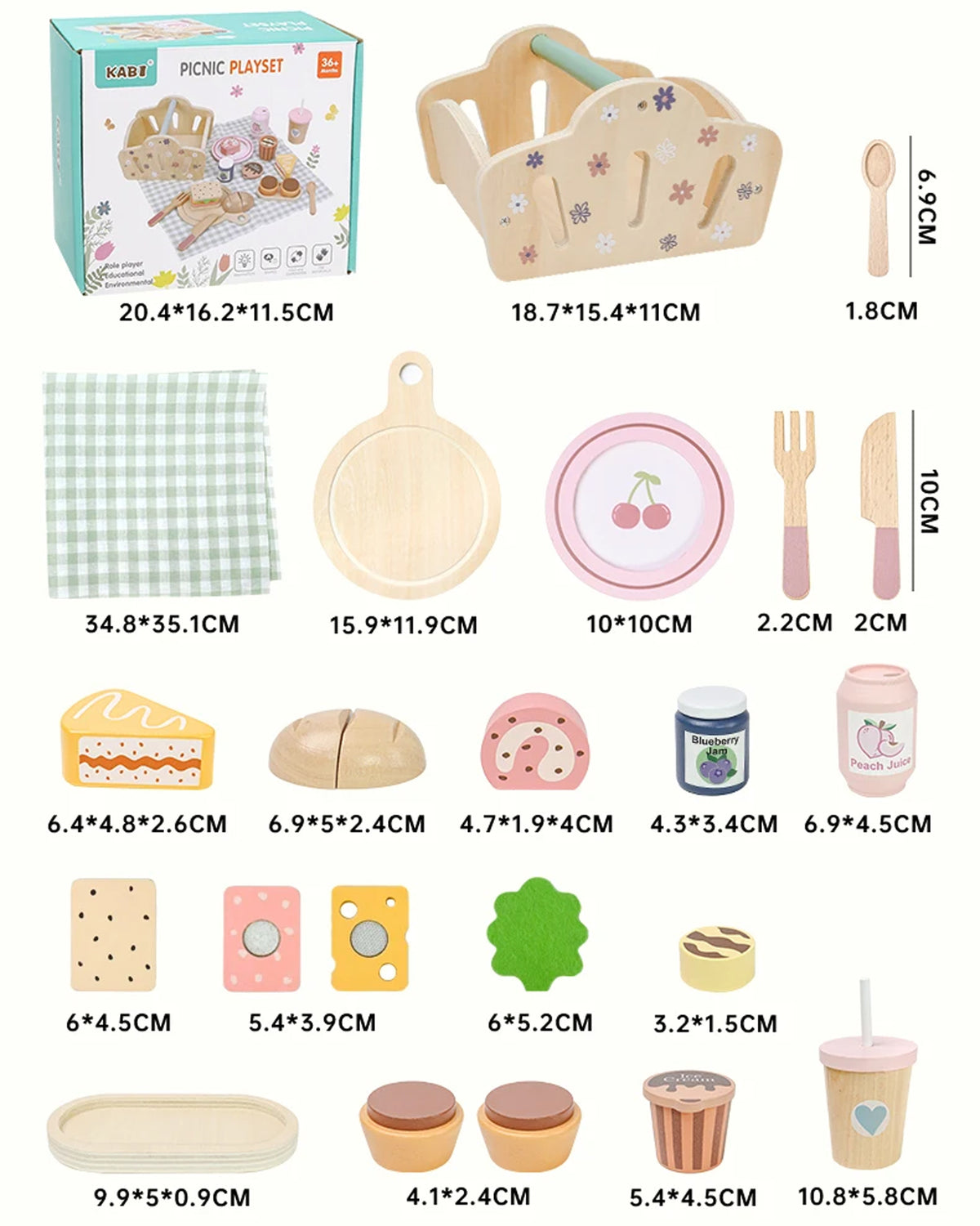 Jessruly® Wooden Cutting Fruit & Vegetable Set