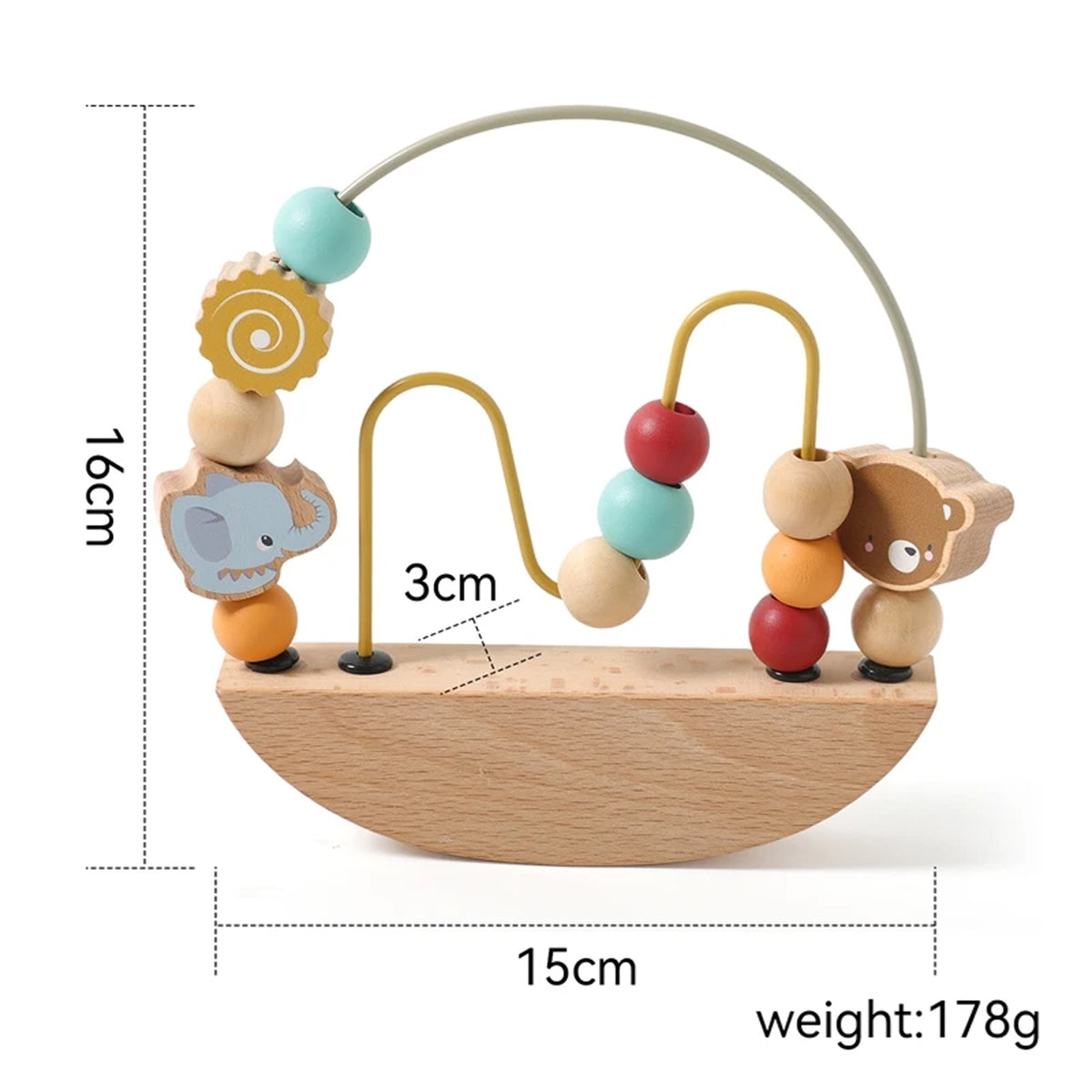 Jessruly® Wooden Cartoon Animal Beading Game