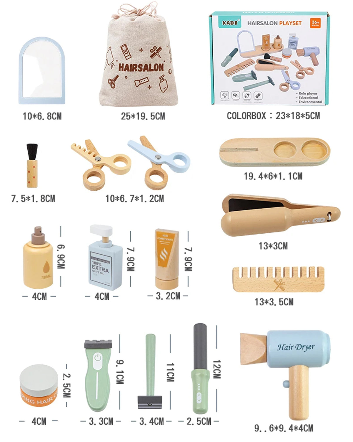 Jessruly® Wooden Beauty Salon Playset