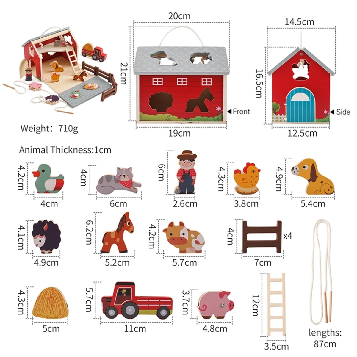 Jessruly® Montessori Wooden Farm Puzzle
