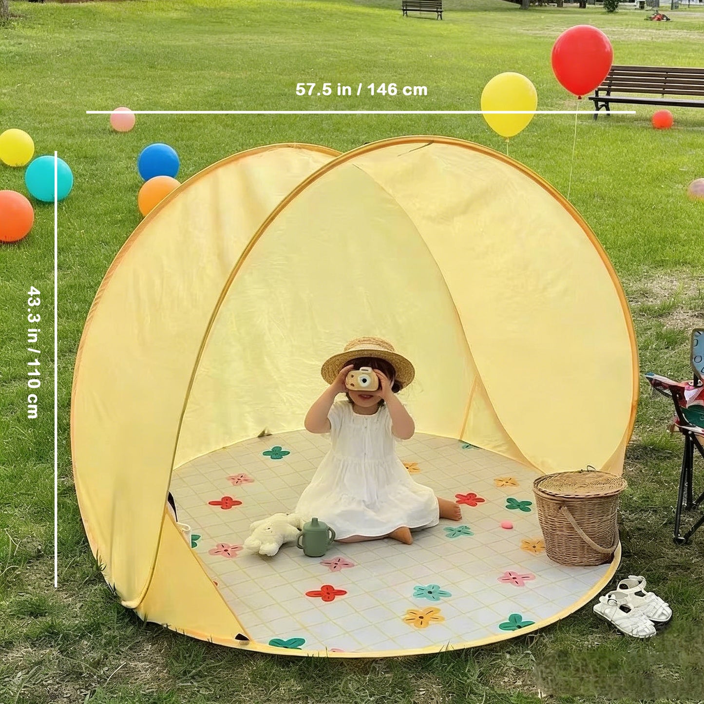 Tente de plage pop-up Jessruly® – Abri solaire pliable instantané pour les aventures en plein air, tente portable anti-UV pour la plage, le camping et la famille