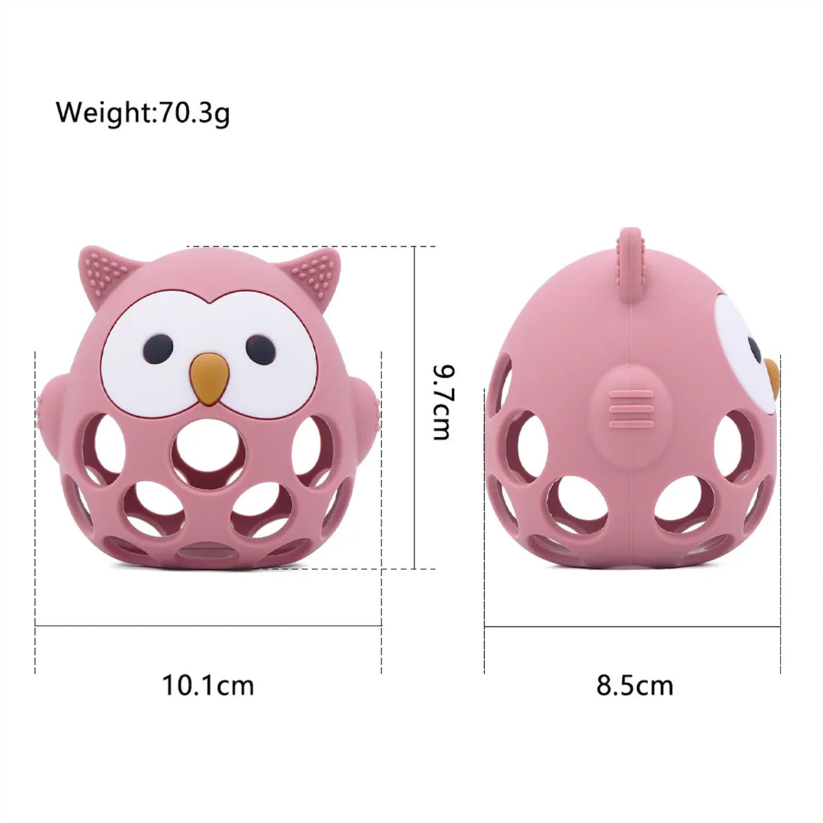 Jessruly® Owl-Shaped Silicone Teether Glove with Pacifier Clip