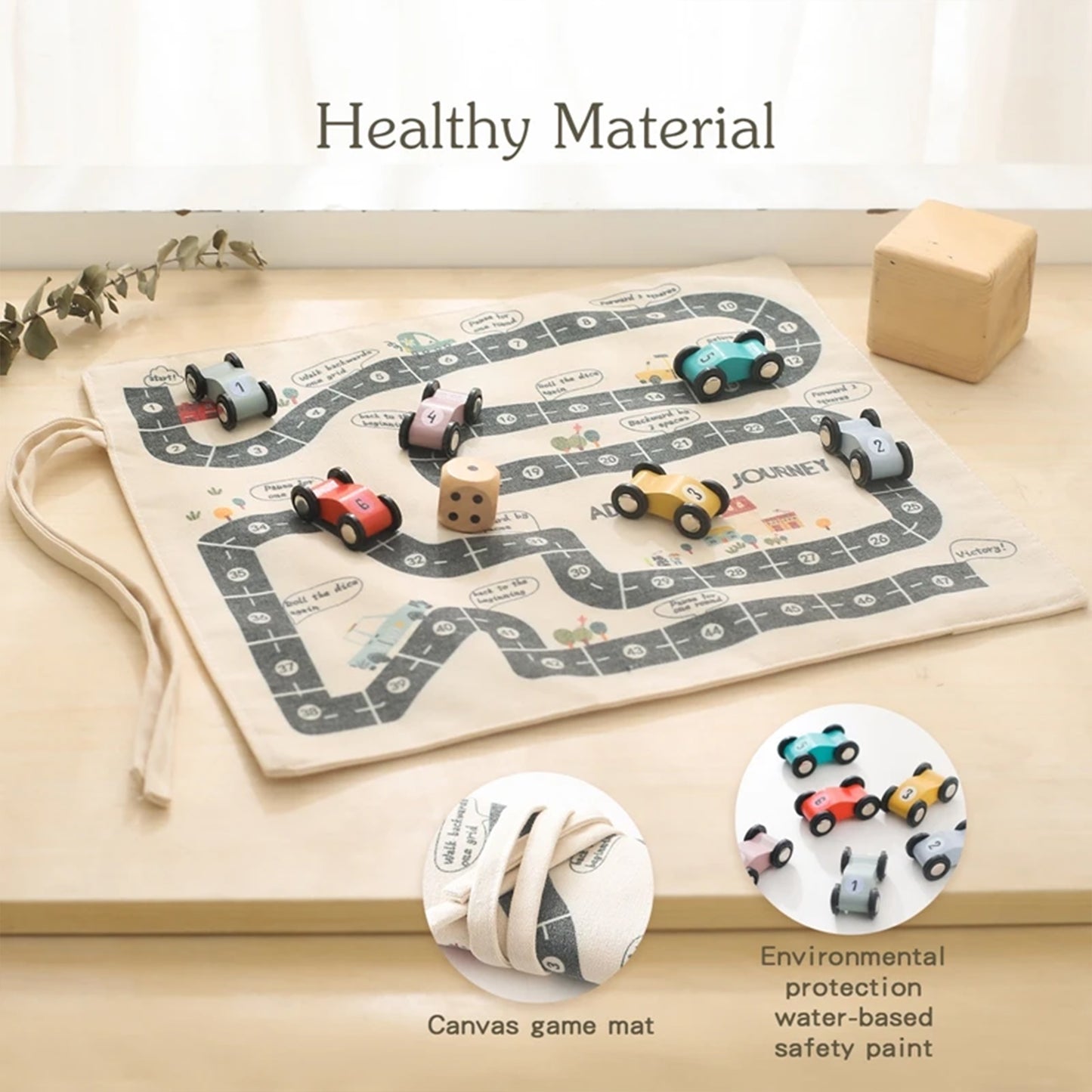 Jessruly® 5Tayo The Little Bus Play Set – Interactive Road Map Mat with Wooden Cars, Traffic Themed Pretend Play & Educational Learning Toy