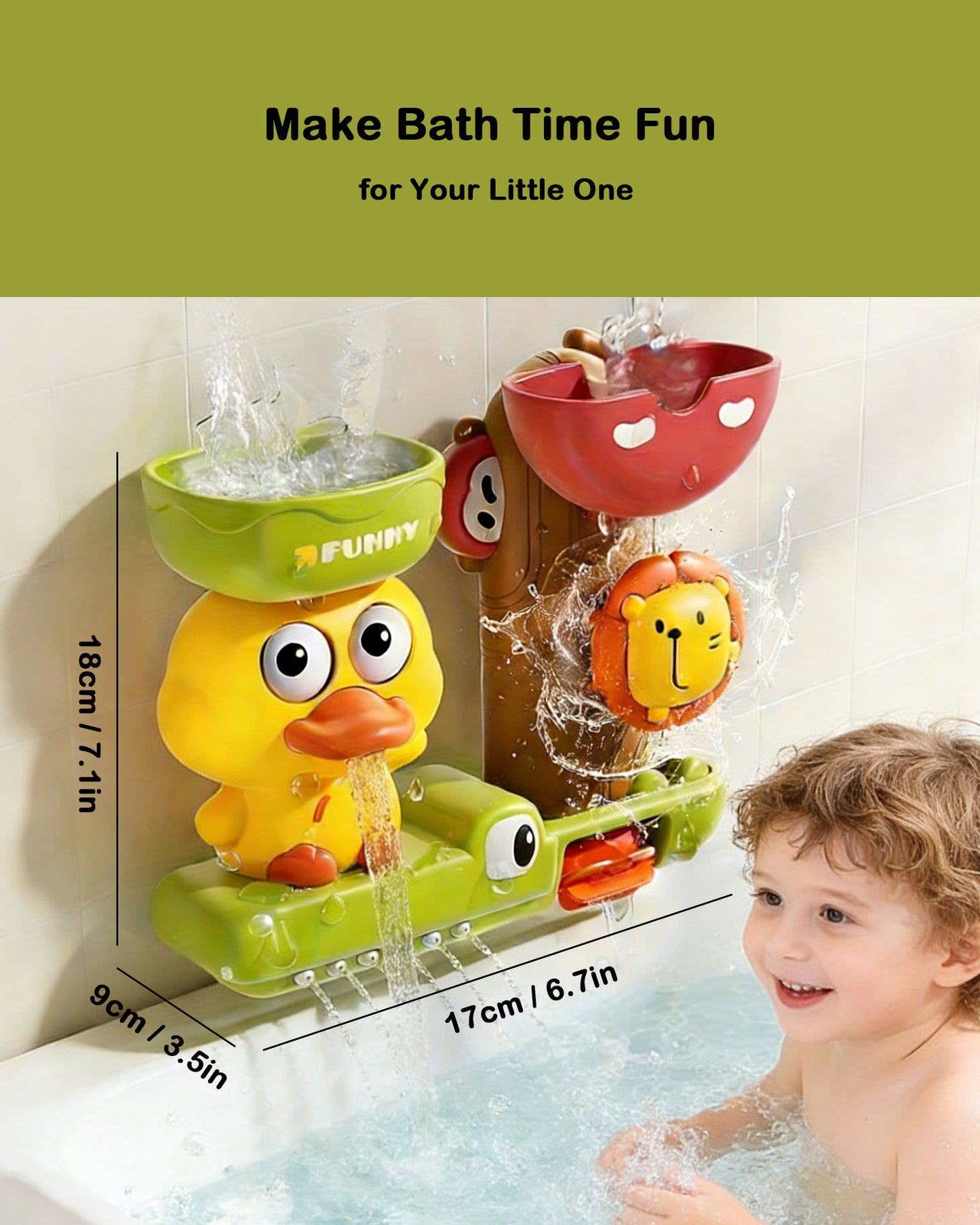 Jouets de bain Jessruly® Canard – Ensemble de jeux d'eau amusants pour le bain, jouets de baignoire en plastique ABS sans moisissure avec bords lisses et sûrs