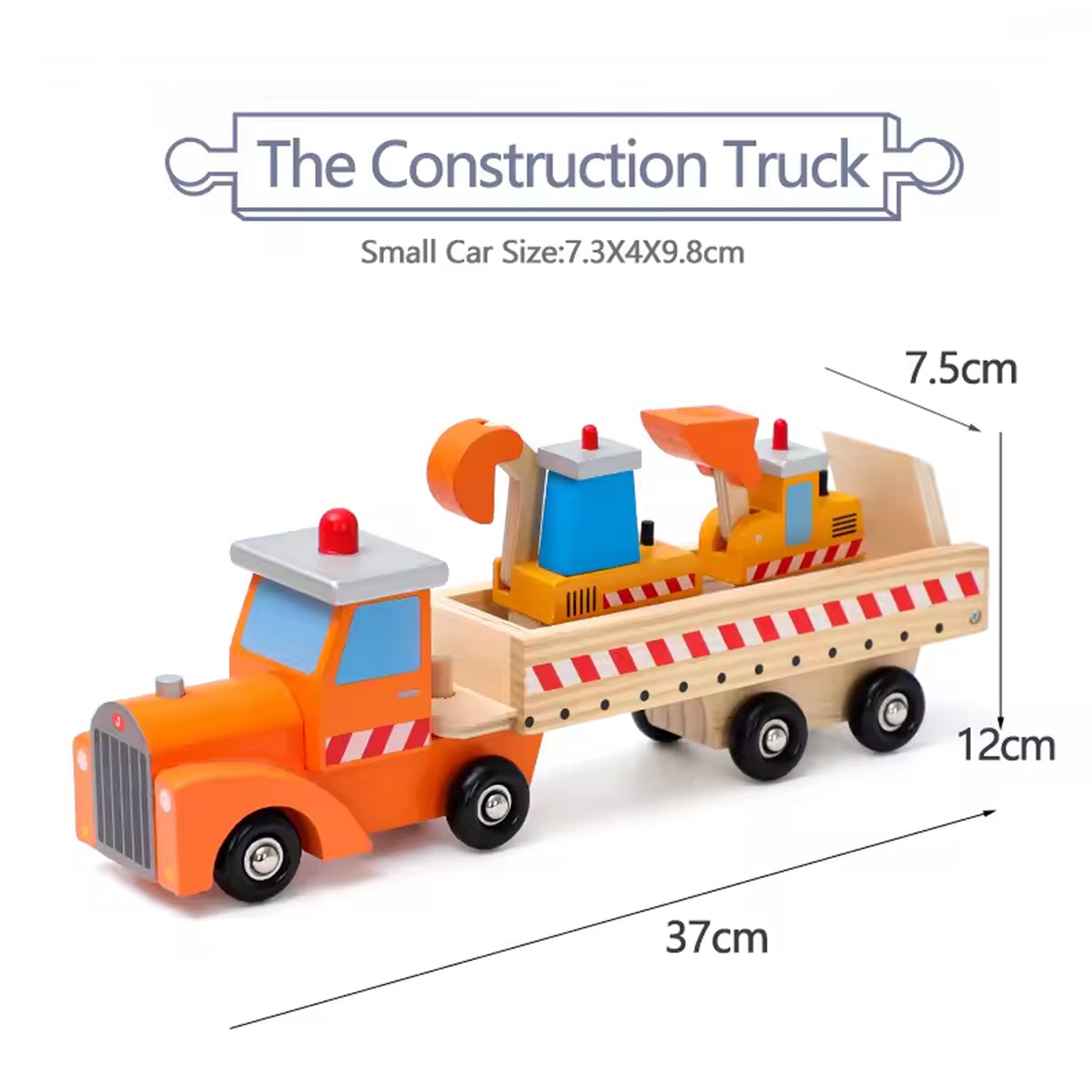 Jessruly® Wooden Cars Set – Car Carrier Toy with Wooden Car Ramp