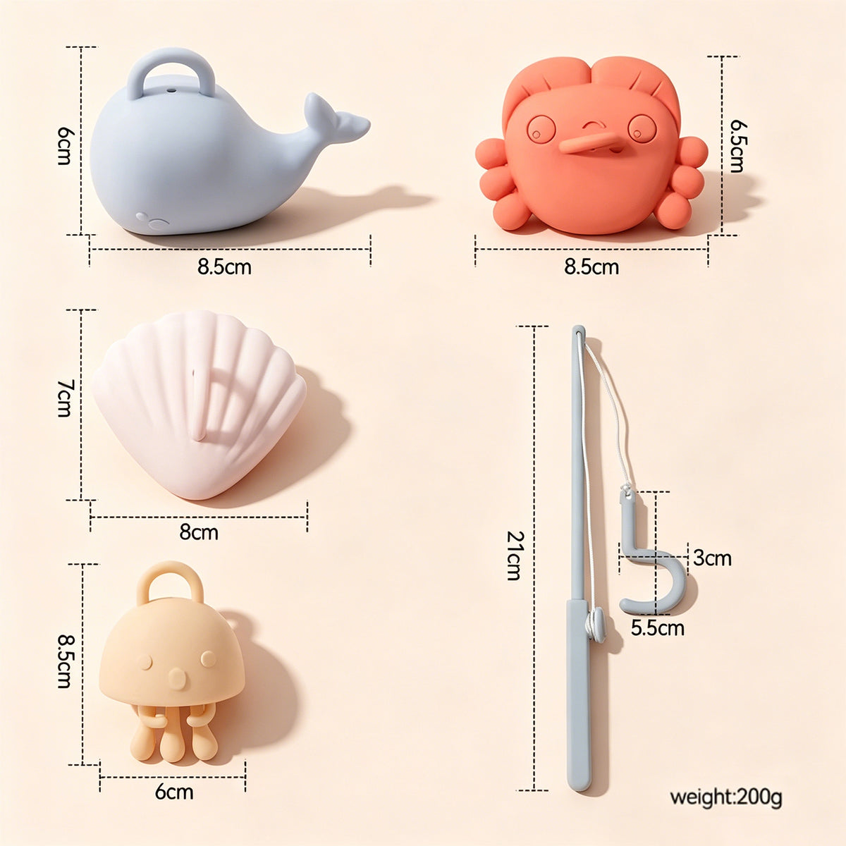 Jessruly® Silicone Fishing Game Bath Toys
