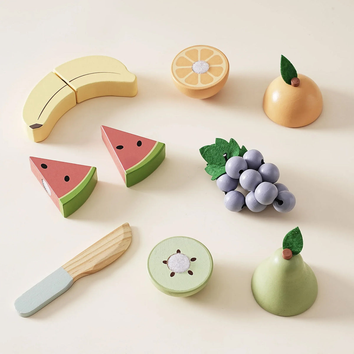 Jessruly® Wooden Play Food Set – Premium Fruit & Vegetable Toys for Play Kitchen