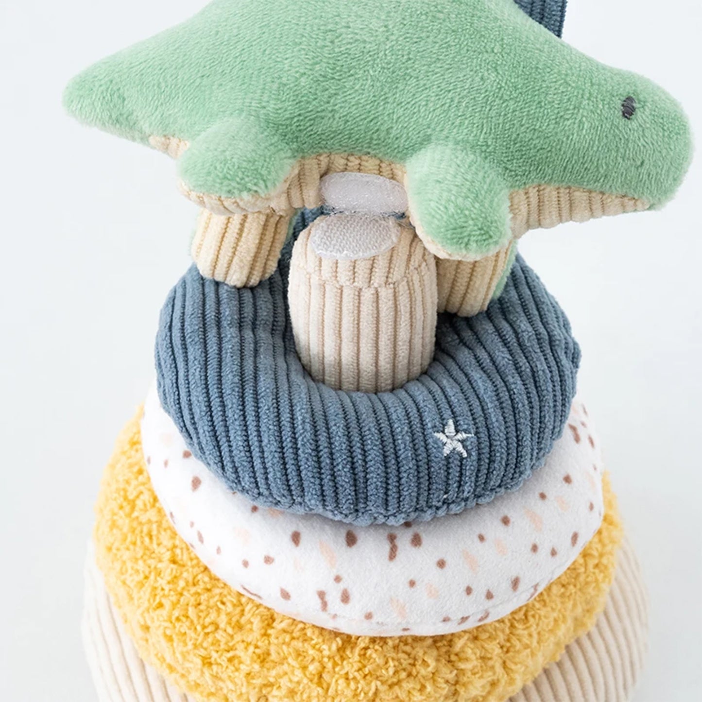 Jessruly® Plush Dinosaur Stacking Toy – Soft Teething & Sensory Play Set, Colorful Stacking Toys for Early Development, Perfect Gift for Imaginative Play