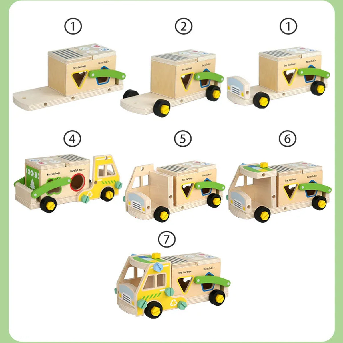 Jessruly® Firefighter Wooden Play Set – Little People Fire Truck Ride-On with Building Blocks & Painting Activity