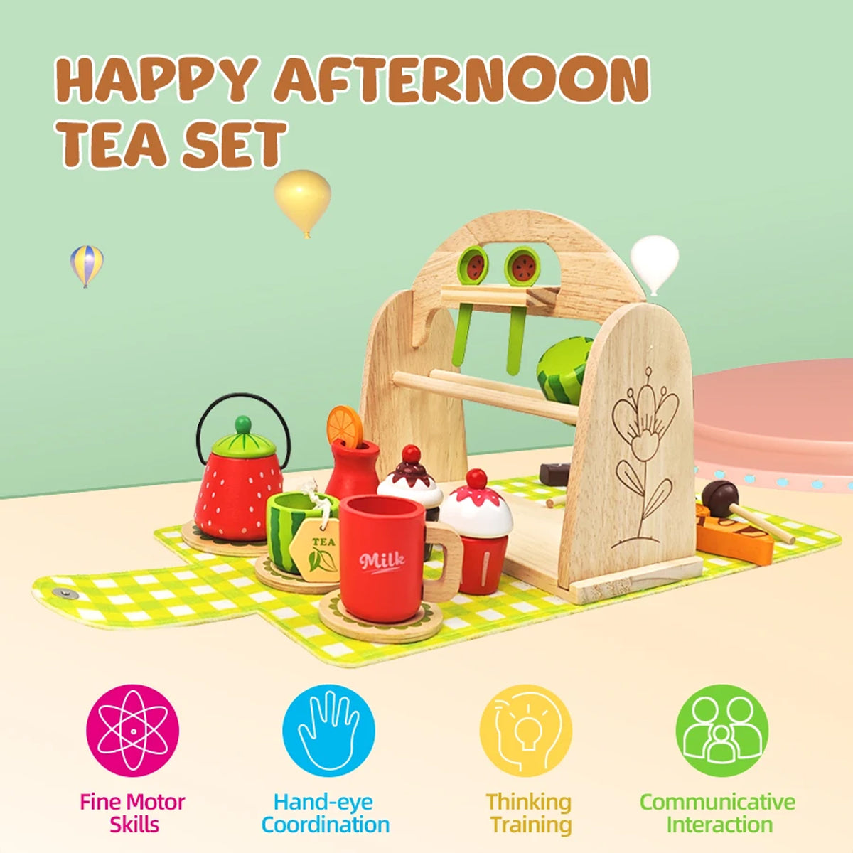 Jessruly® Wooden Shop Pretend Play Set