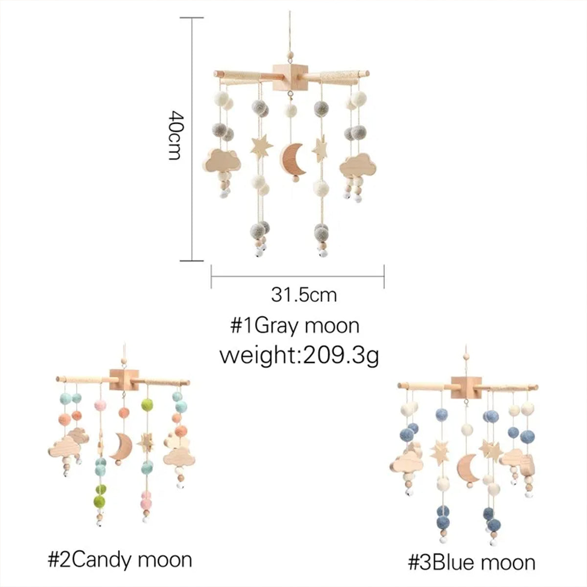 Jessruly® Baby Crib Nursery Mobile Star Moon