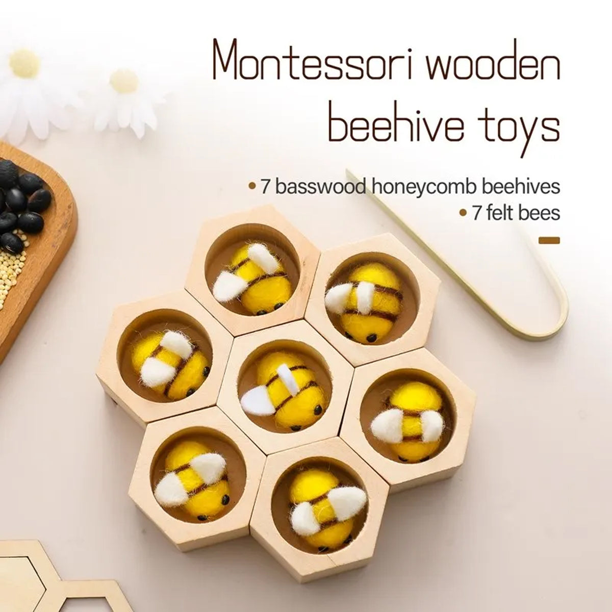 Jessruly® Wooden Bee Hive Game Sorting and Stacking