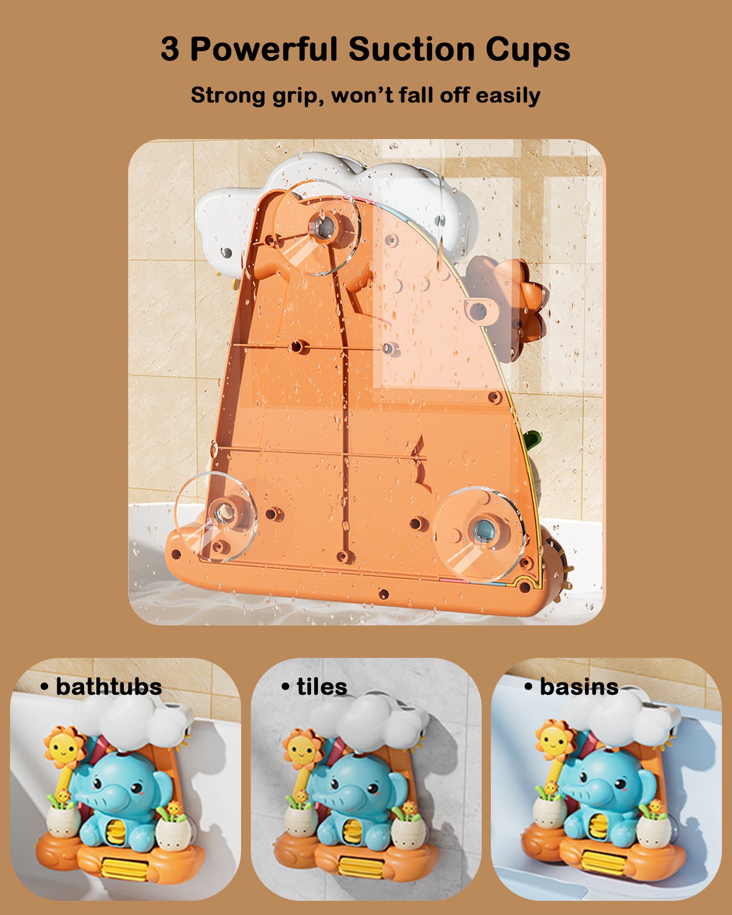 Jessruly® Jouets de bain éléphant – Ensemble de jeu d'eau amusant pour l'heure du bain, jouets de baignoire en plastique ABS sans moisissure avec des bords lisses et sûrs