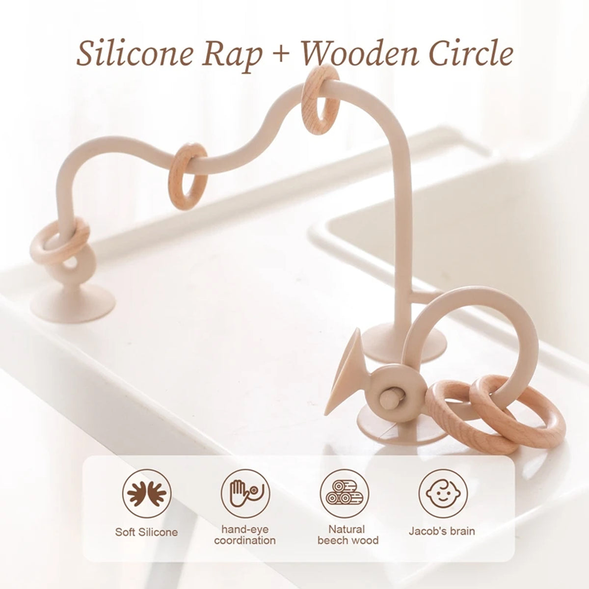Jessruly® Silicone & Wood Teething Track Maze