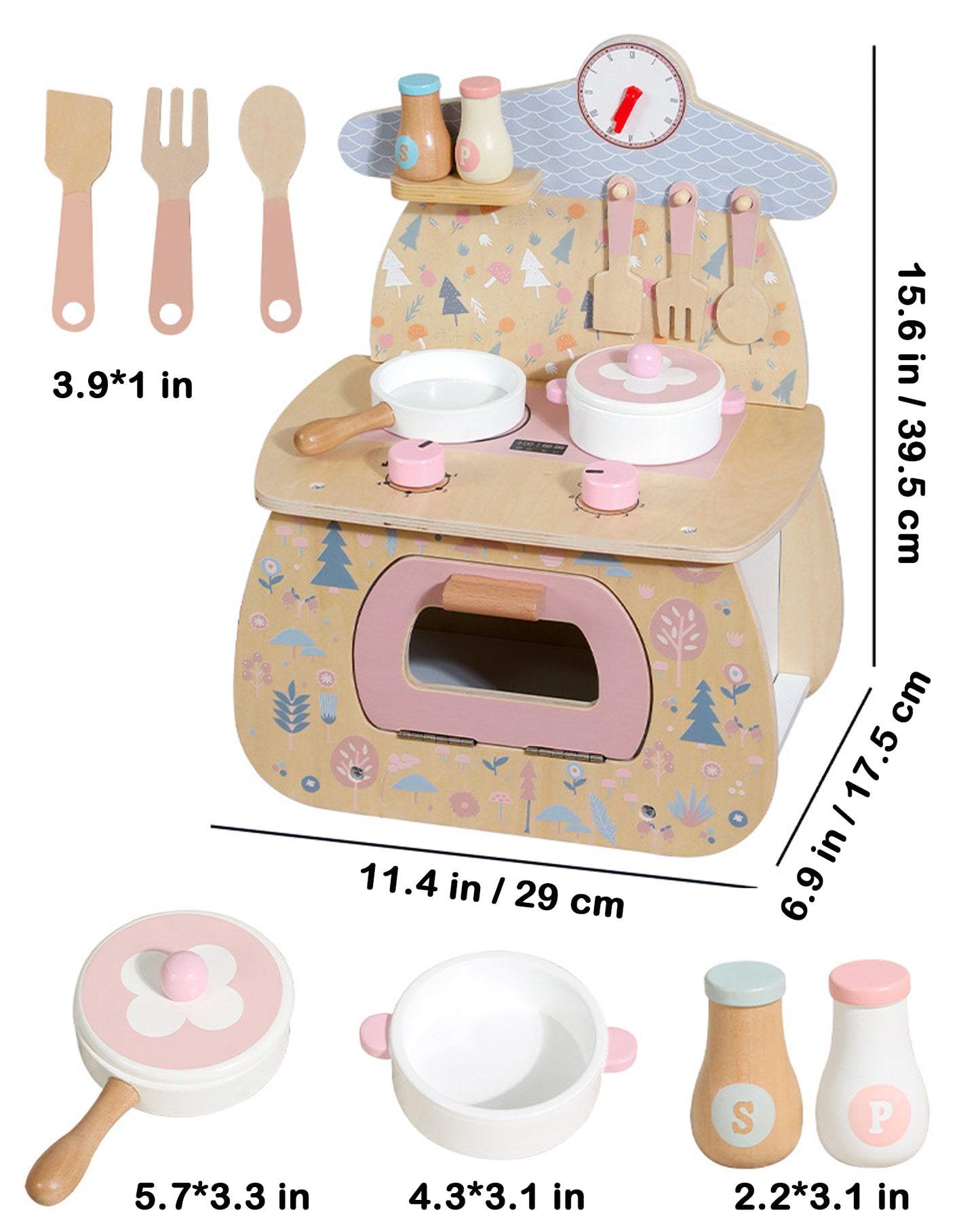 Jessruly® Toy Kitchen Sets – Realistic Toddler Cooking Set & Kitchen Playset for Kids, Wooden Play Kitchen with Accessories, Fun Baking Set for Imaginative Play