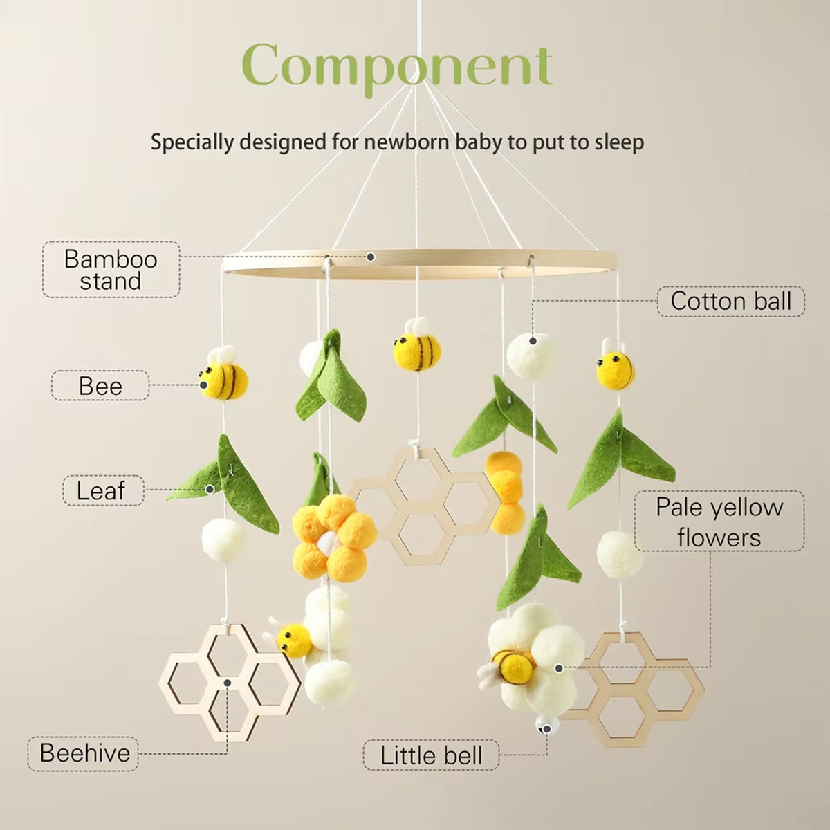 Jessruly® Boho Bee Flower Nursery Decor Soothe Toy