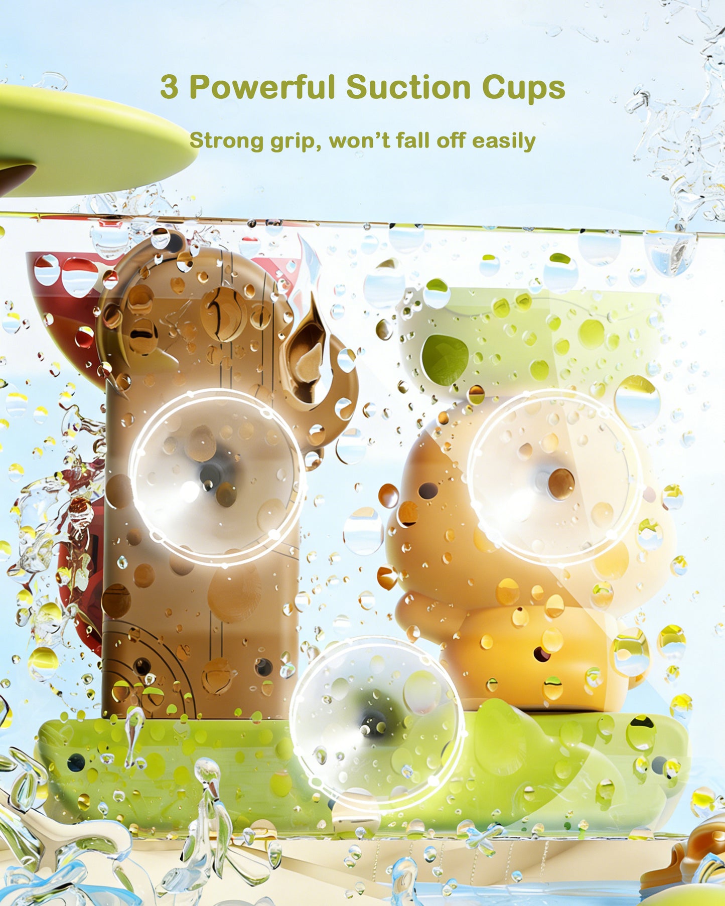 Jouets de bain Jessruly® Canard – Ensemble de jeux d'eau amusants pour le bain, jouets de baignoire en plastique ABS sans moisissure avec bords lisses et sûrs