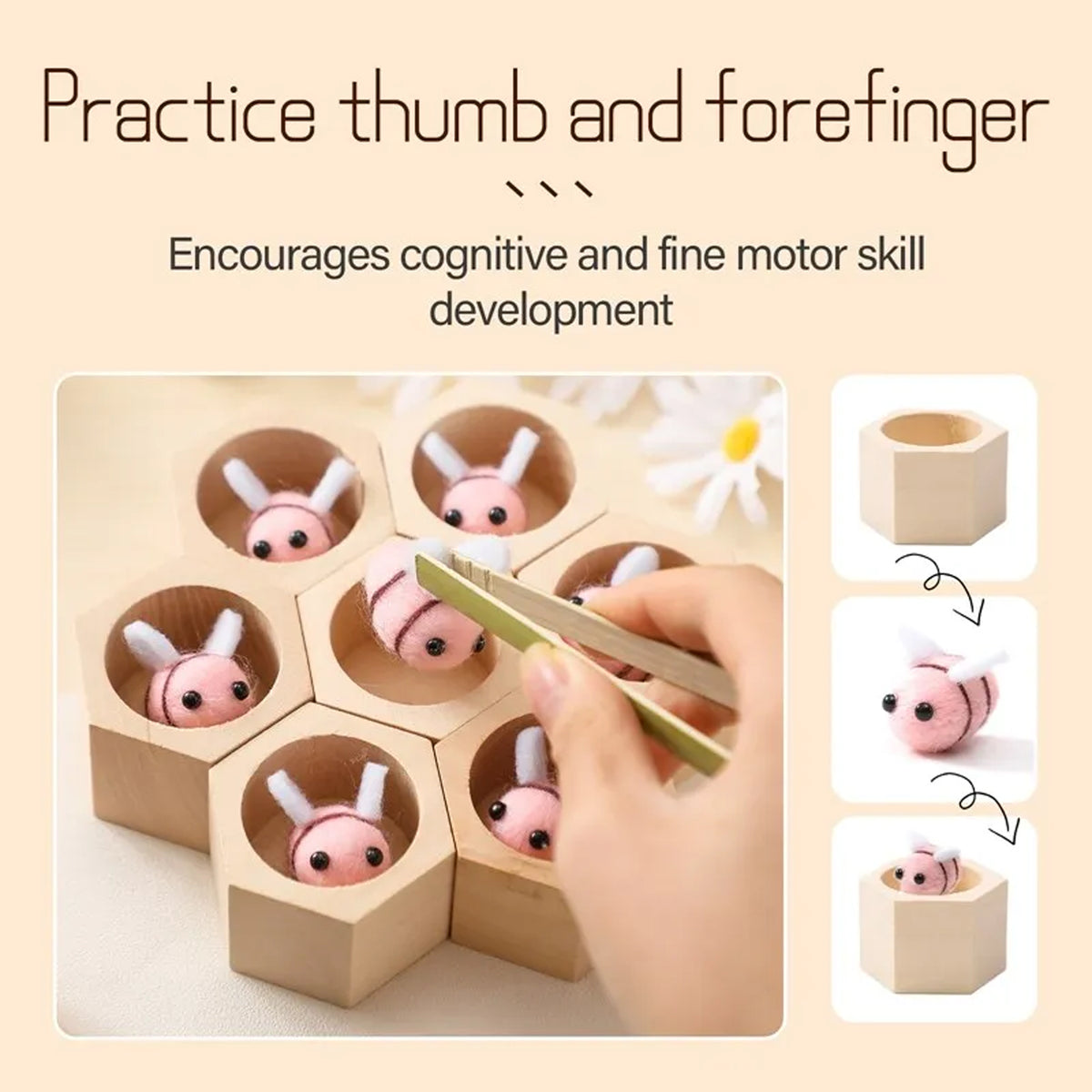 Jessruly® Wooden Bee Hive Game Sorting and Stacking