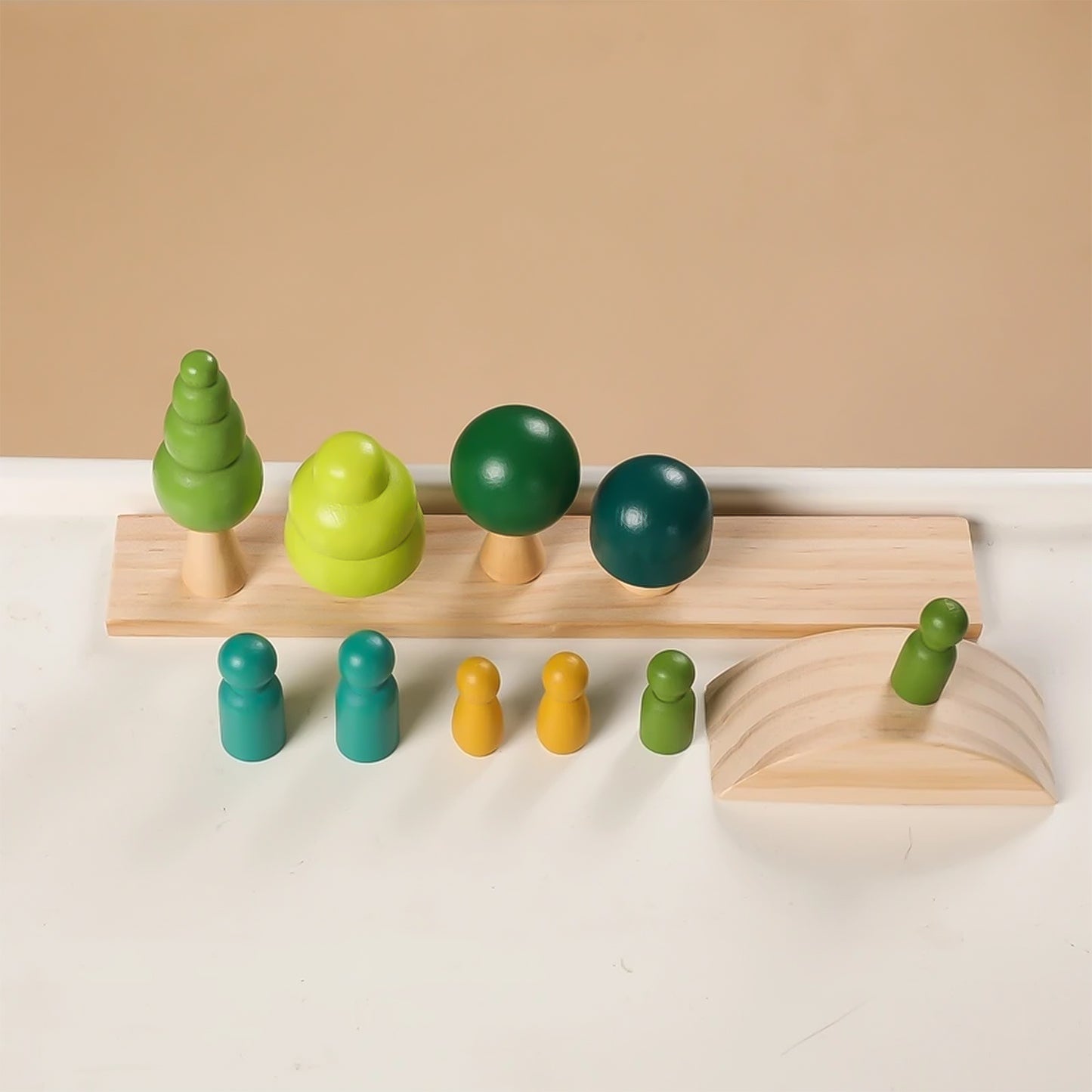Jessruly® Jouet d'équilibre en bois Waldorf – Jeu d'empilage et de tri d'arbres, jouet d'apprentissage Montessori, arbres empilables sensoriels pour le jeu créatif