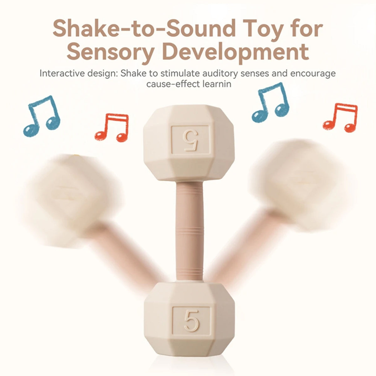 Jessruly® Silicone Chewing Dumbbell Teether & Rattle