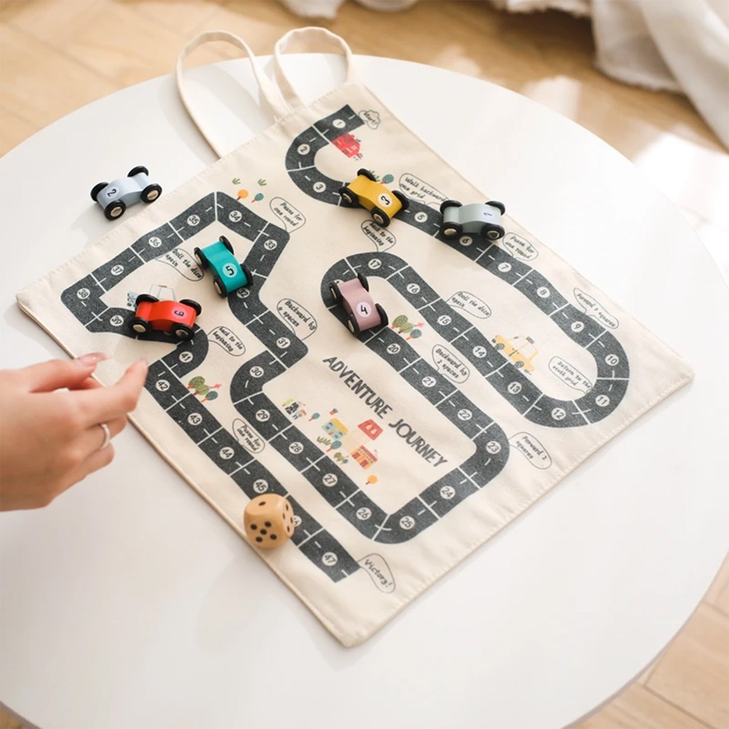 Jessruly® 5Tayo The Little Bus Play Set – Interactive Road Map Mat with Wooden Cars, Traffic Themed Pretend Play & Educational Learning Toy
